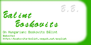 balint boskovits business card